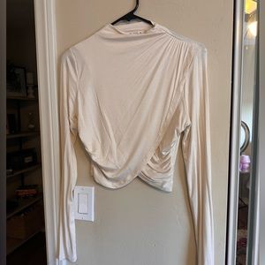 12th tribe cream crisscross crop top